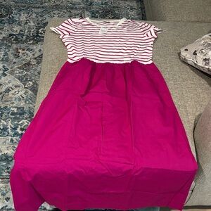 J. Crew Pink and White Striped Maxi Dress